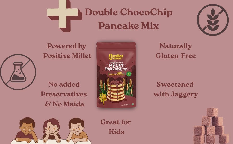 Double Chocochip Millet Pancake Mix - Millet Matters