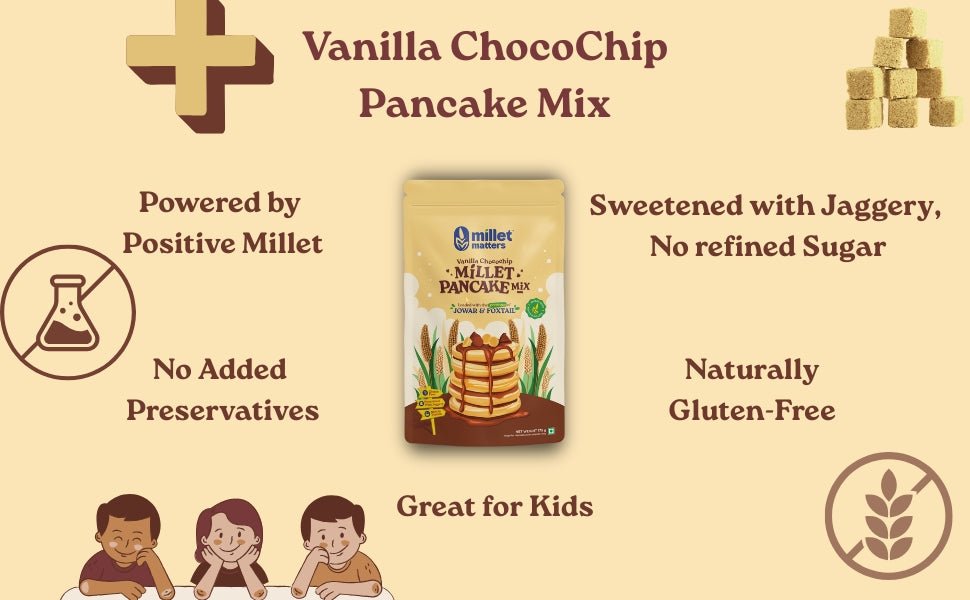Vanilla Chocochip Millet Pancake Mix - Millet Matters
